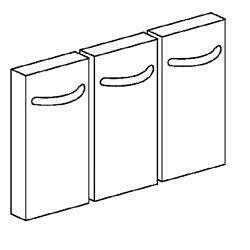 Set aus 3 Türen für Unterbauten, Breite 400 und 800 mm