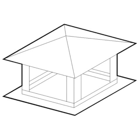 Regenhaube, über 300x300 mm, bis 400x400 mm