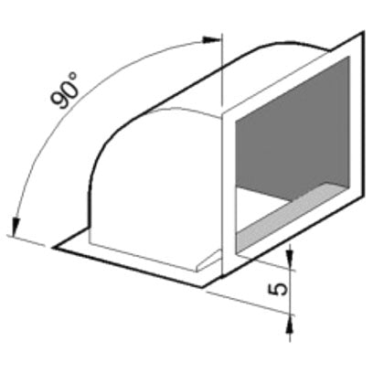 Bogen 90°, über 300x300 mm, bis 400x400 mm