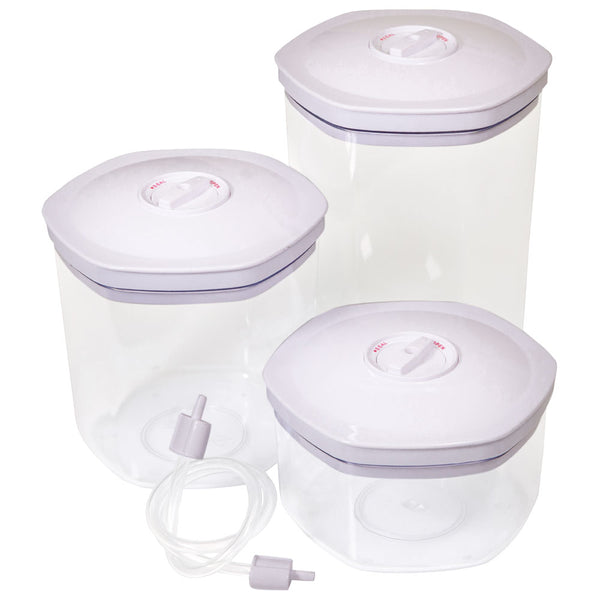 Vakuumbehälter-Set (3 Stk), 0,75 + 1,4 + 2,0 Liter