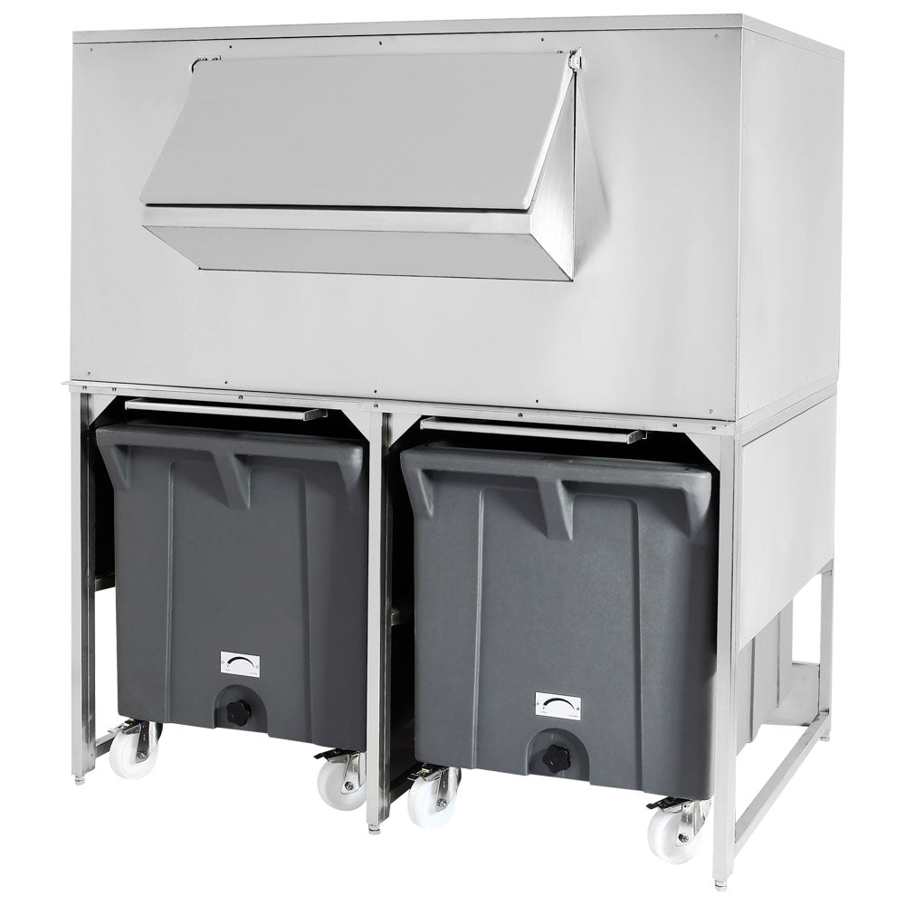Eiswürfelbehälter mit 2 Wagen für BAB0005, BAB0005/W, Kapazität 300 kg + 2x 108 kg