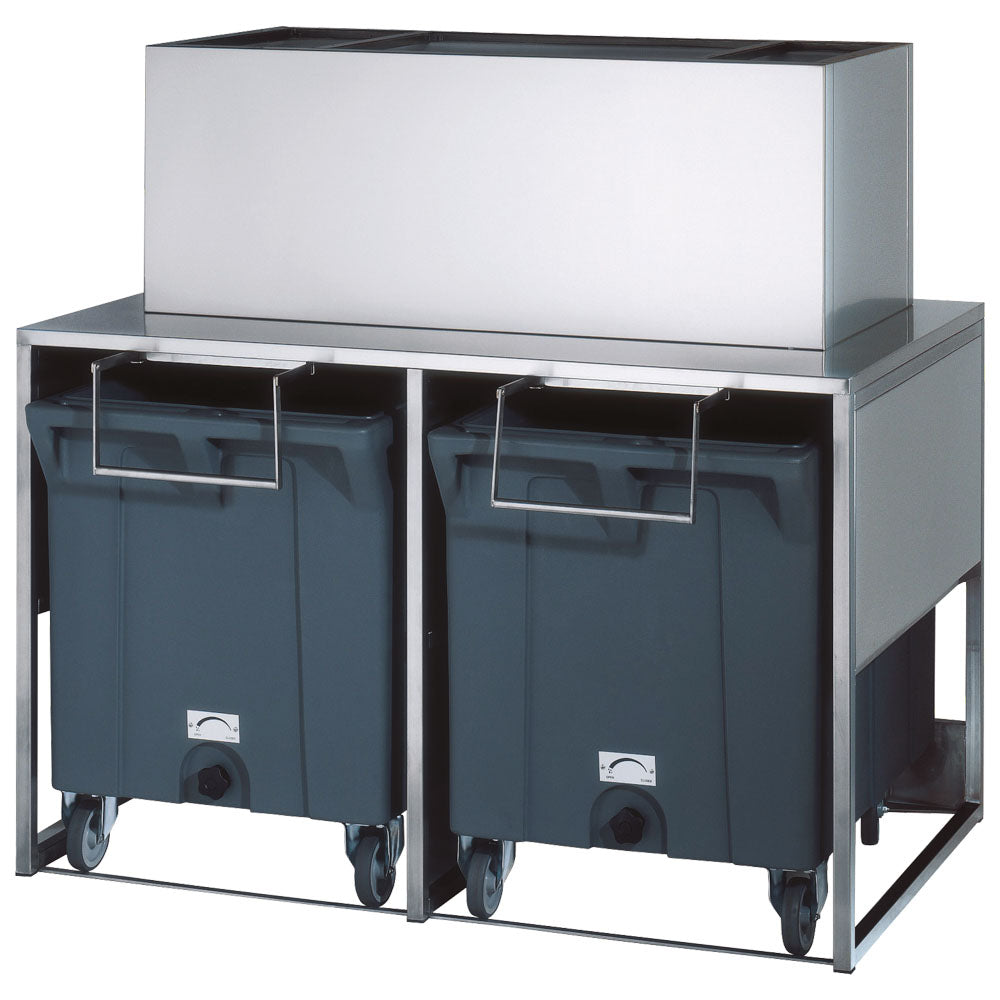 Eiswürfelbehälter mit 2 Wagen für BAB0003, BAB0003/W, Kapazität 50 kg + 2x 108 kg
