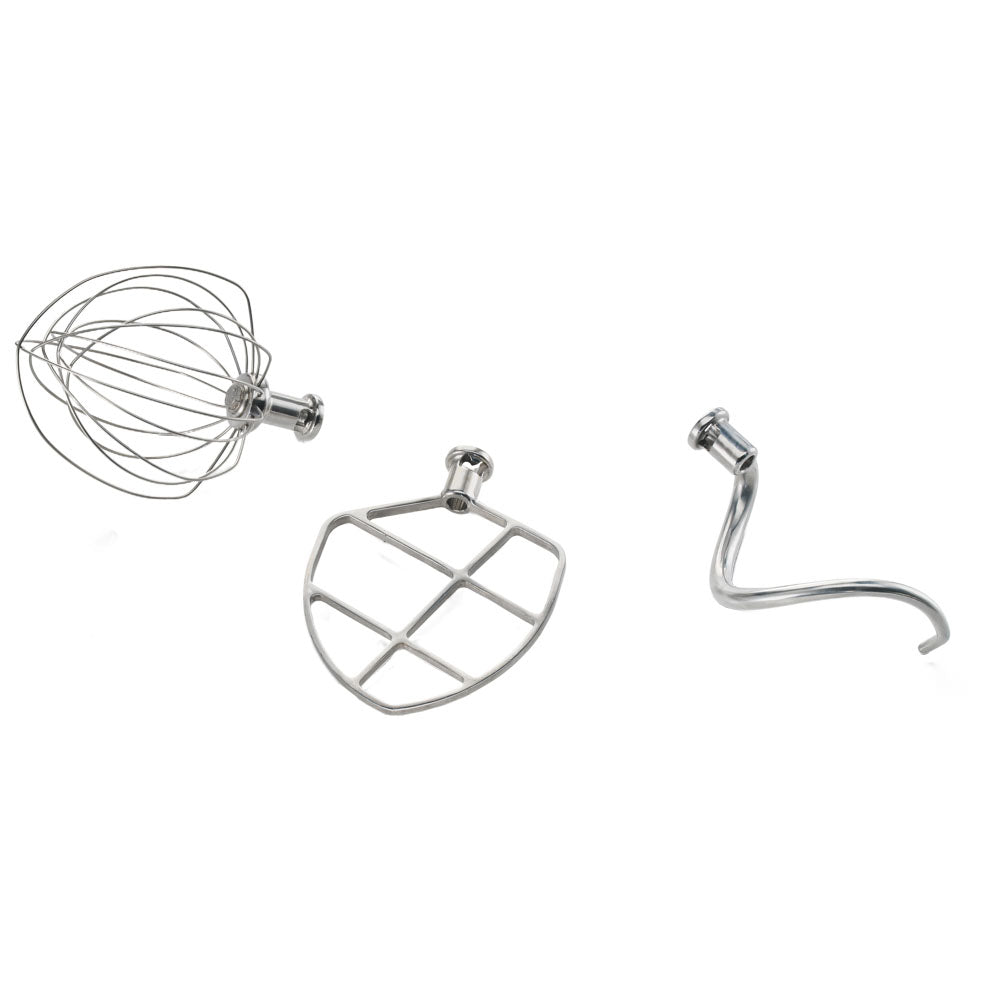 Zubehörset aus Edelstahl (Schneebesen, Spachtel, Knethaken) für 1977CS/S