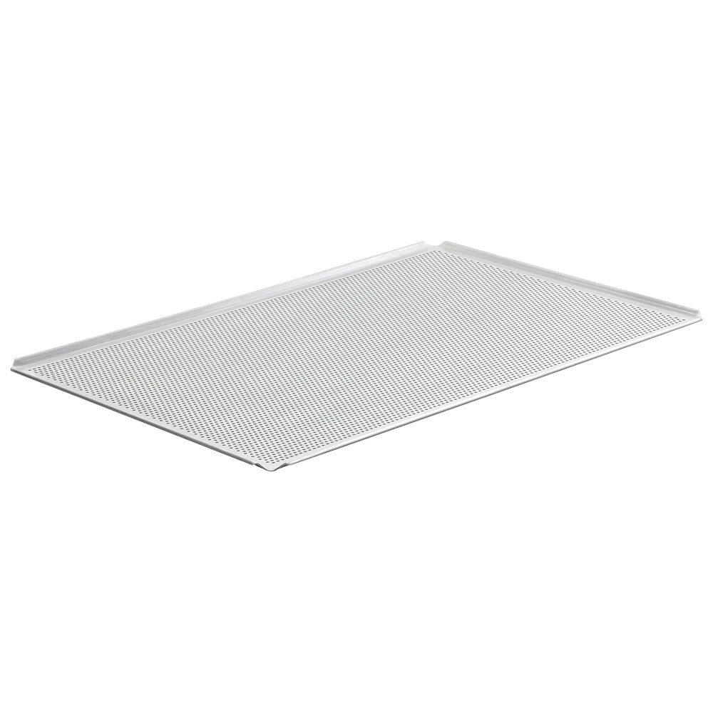 Backblech aus Aluminium unbeschichtet, GN 1/1 - 4 Seiten 45°, gelocht