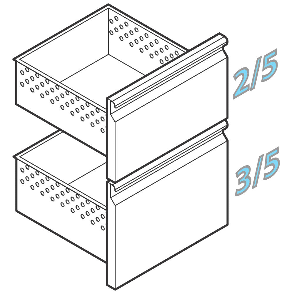 Schubladenkit GN 2x 2/5 + 3/5  für Getränkekühlteken