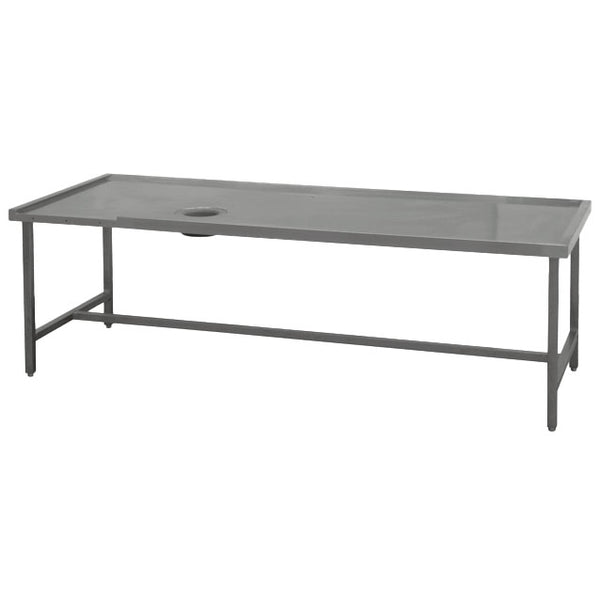 rechter Sortiertisch mit Loch, für Maschinenausgang links, B=1800 mm