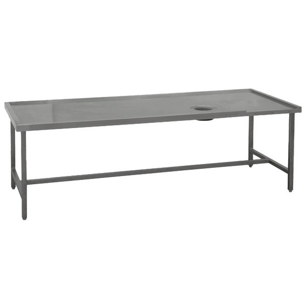 linker Sortiertisch mit Loch, für Maschinenausgang rechts, B=1800 mm
