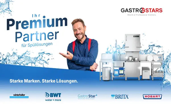 Ihr Premium Partner für Spüllösungen. Starke Marken: Winterhalter, BWT, Gastro Star, Brita und Hobart.