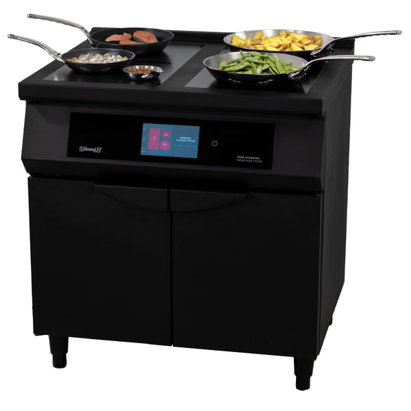 Induktionskocher 2 Kochzonen + 2 Flexzonen-Platten 800 Schwarz